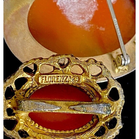 VTG  Art Deco Victorian jewelry 75 PC lot BAG Shell Cameo Brooches Florenza Krem - Picture 7 of 16